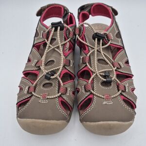 Eddie Bauer Women 7 Hiking Walking Sandals Taupe Pink Outdoor Comfort